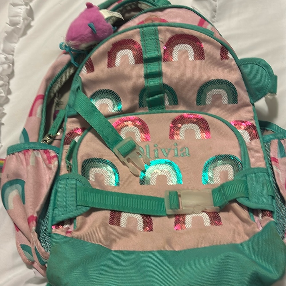 Pottery barn rainbow book bag